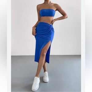 NWOT SHEIN Beachwear Casual Twist Skirt and Tube Top Set